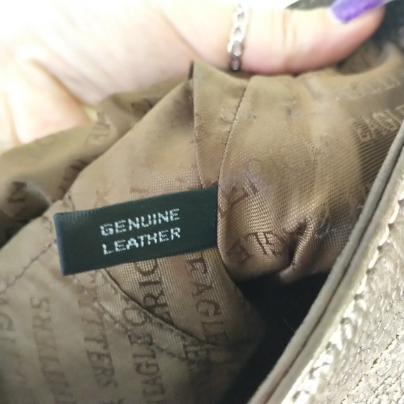 American eagle Shopper tote bag brown leather purse shoe bag - Picture 7 of 10